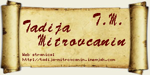 Tadija Mitrovčanin vizit kartica